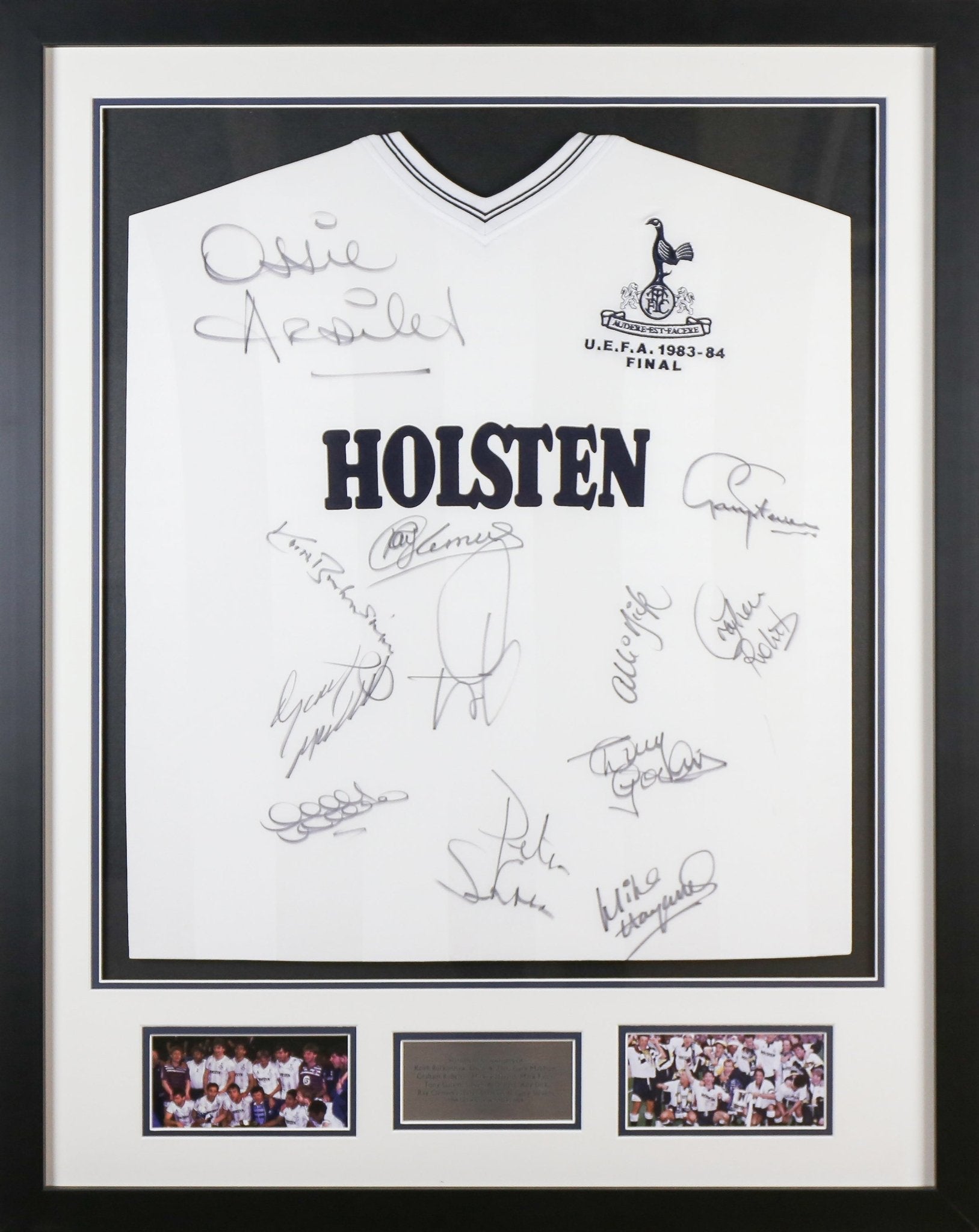 Multi Signed Spurs 1984 UEFA Cup Winners Shirt Framed Display - Memorabilia Framers Shop